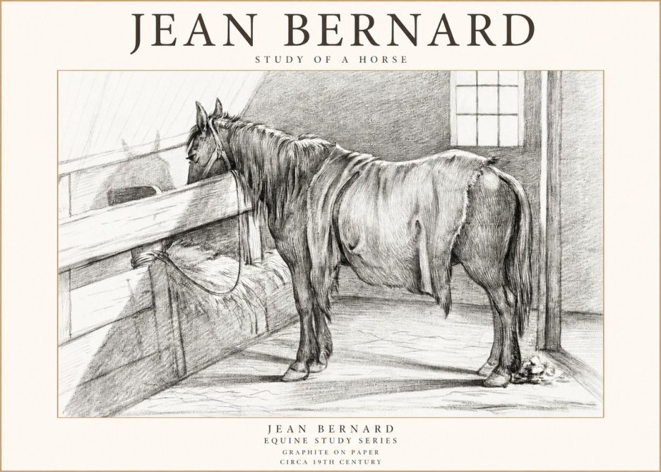 Jean Bernard Study of a Horse XIII No1 - Plakát