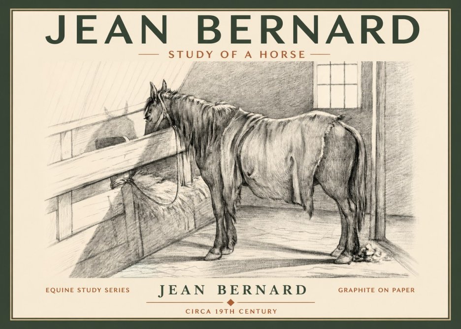 Jean Bernard Study of a Horse XIII No2 - Plakát