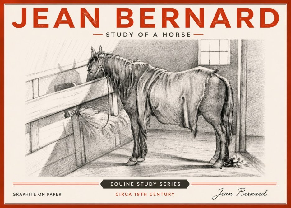 Jean Bernard Study of a Horse XIII No6 - Plakát