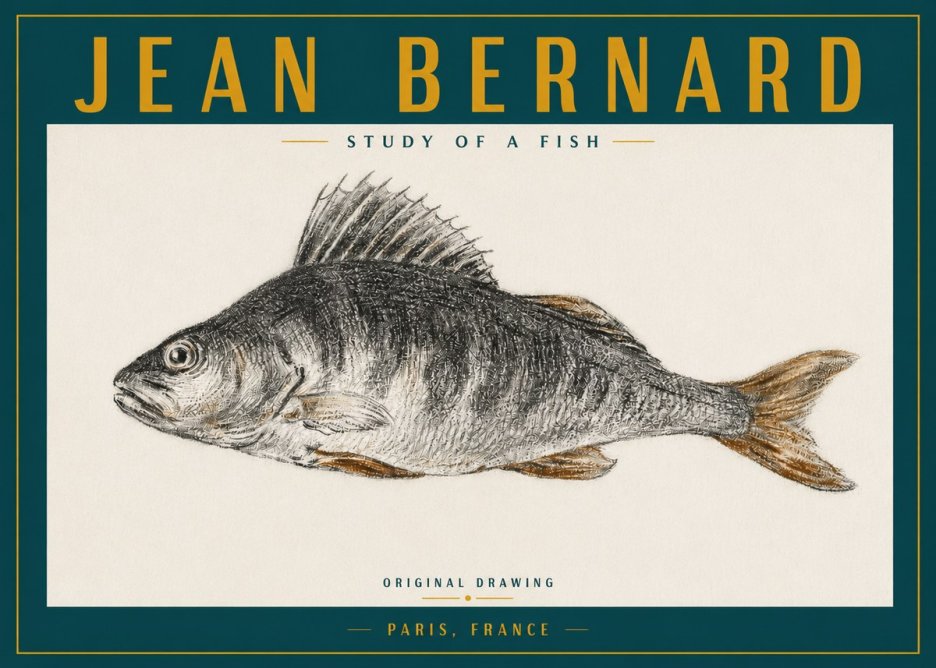 Jean Bernard Study of a Fish IV No3 - Plakát