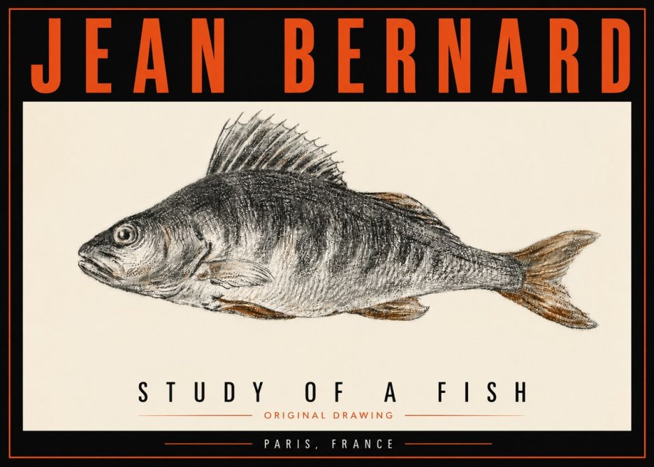 Jean Bernard Study of a Fish IV No5 - Plakát