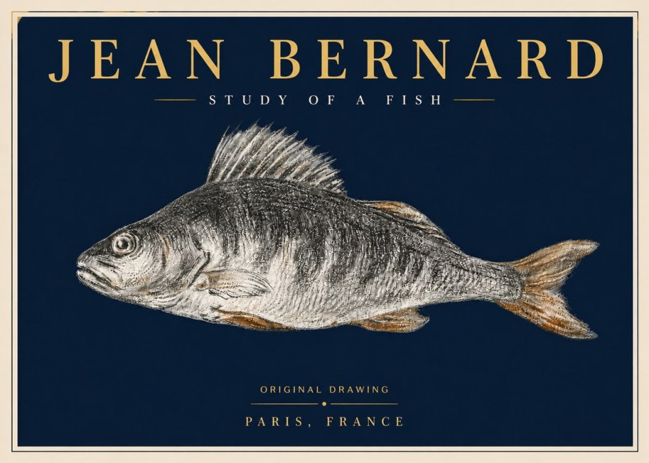Jean Bernard Study of a Fish IV No6 - Plakát