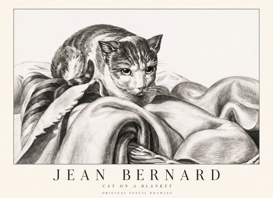 Jean Bernard Cat on a Blanket No1 - Plakát