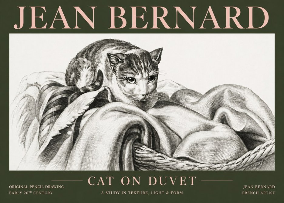 Jean Bernard Cat on a Blanket No5 - Plakát