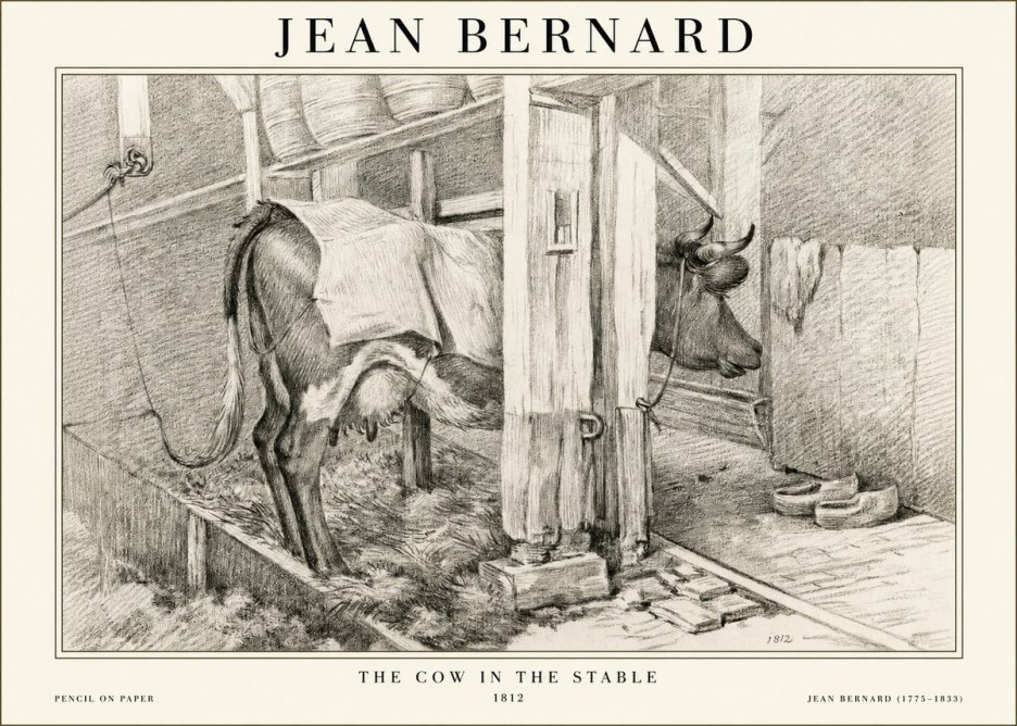 Jean Bernard The Cow in the Stable No1 - Plakát