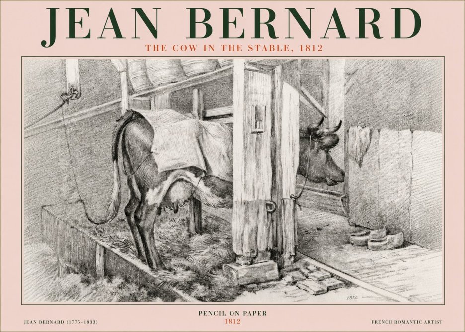 Jean Bernard The Cow in the Stable No3 - Plakát