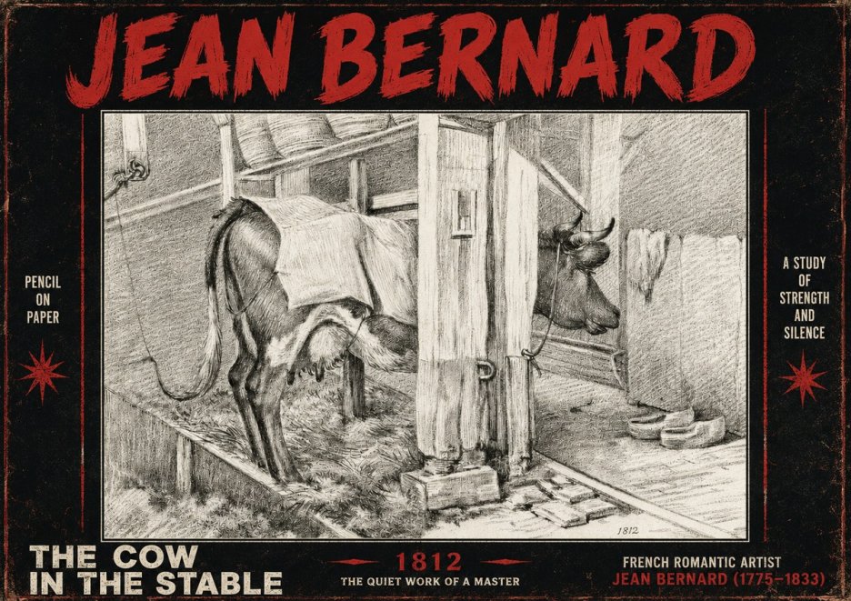 Jean Bernard The Cow in the Stable No4 - Plakát