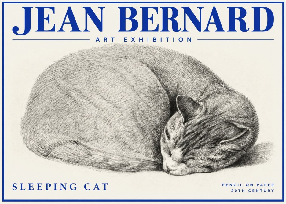 Jean Bernard Sleeping Cat IX No2 - Plakát