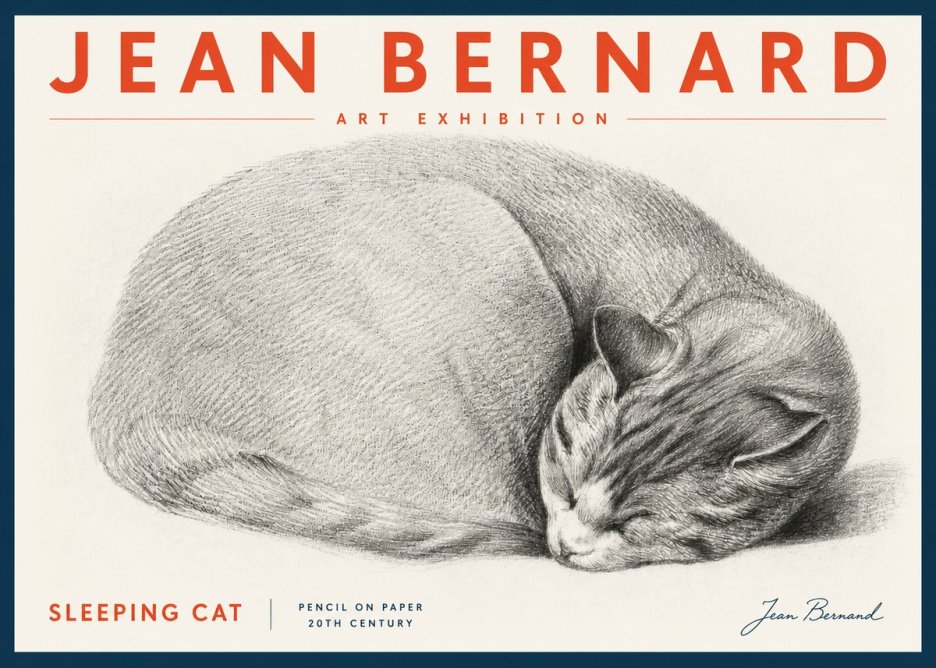 Jean Bernard Sleeping Cat IX No5 - Plakát