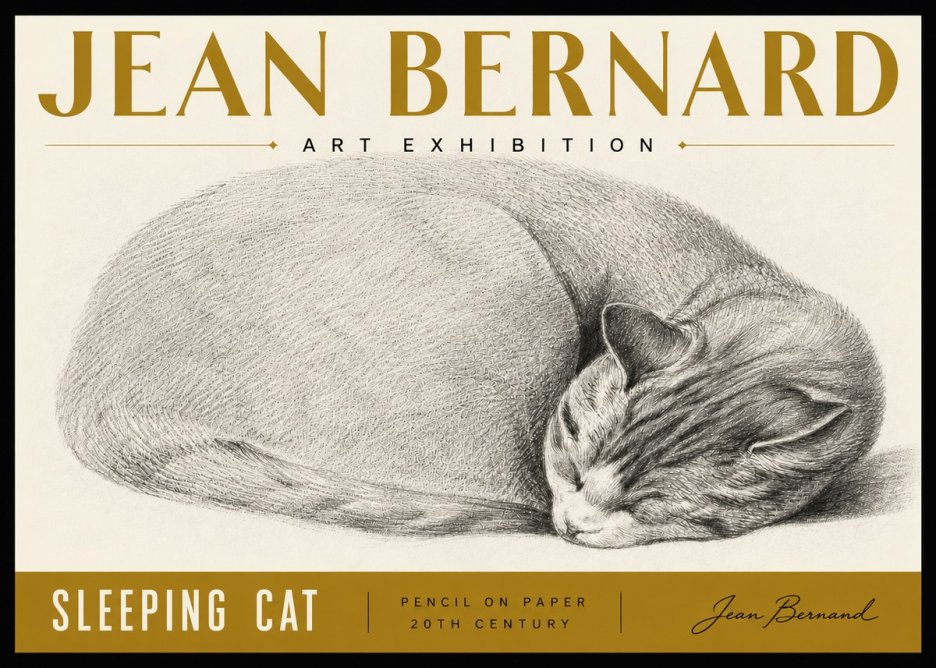 Jean Bernard Sleeping Cat IX No6 - Plakát