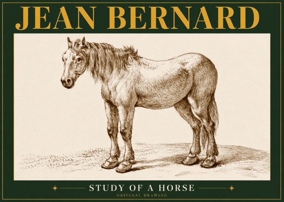 Jean Bernard Study of a Horse XIV No5 - Plakát