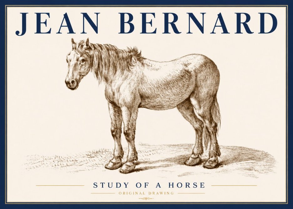 Jean Bernard Study of a Horse XIV No6 - Plakát