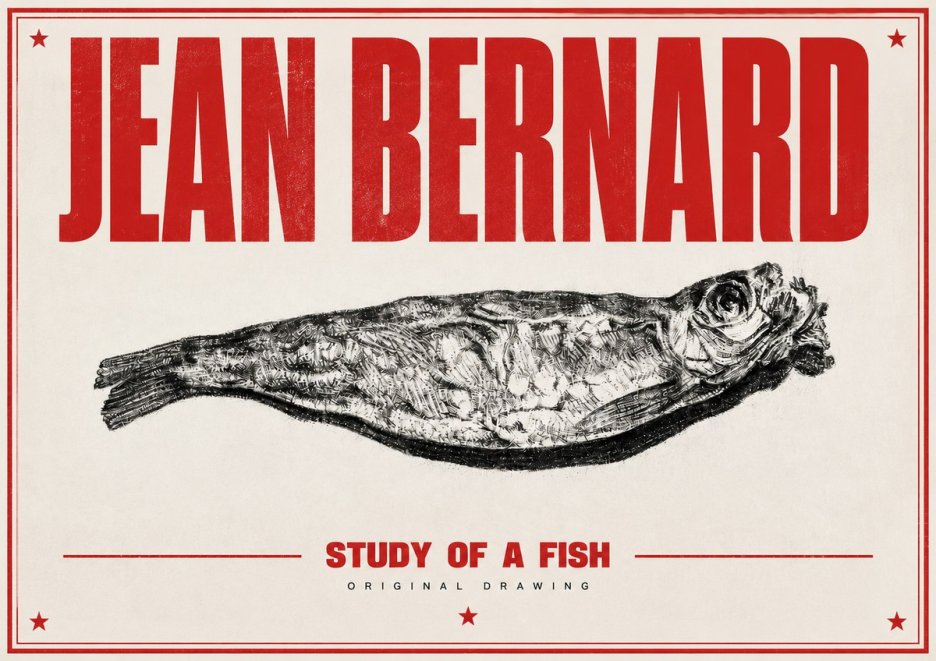 Jean Bernard Study of a Fish V No3 - Plakát