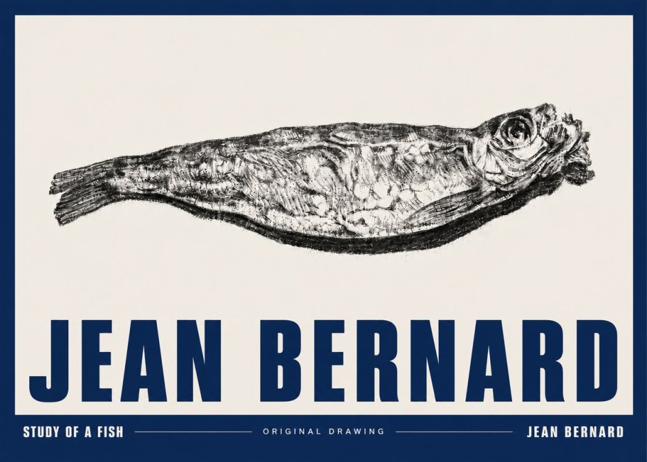 Jean Bernard Study of a Fish V No5 - Plakát
