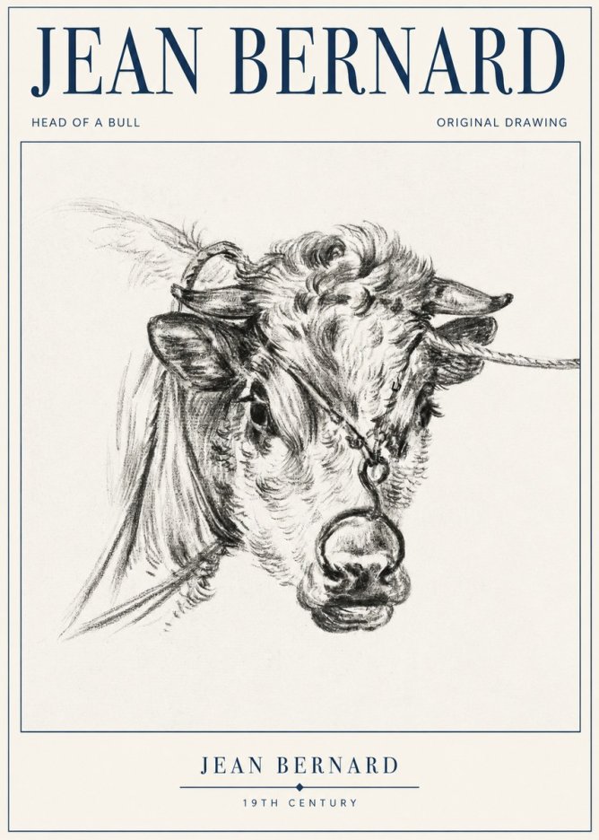Jean Bernard Head of a Bull No1 - Plakát