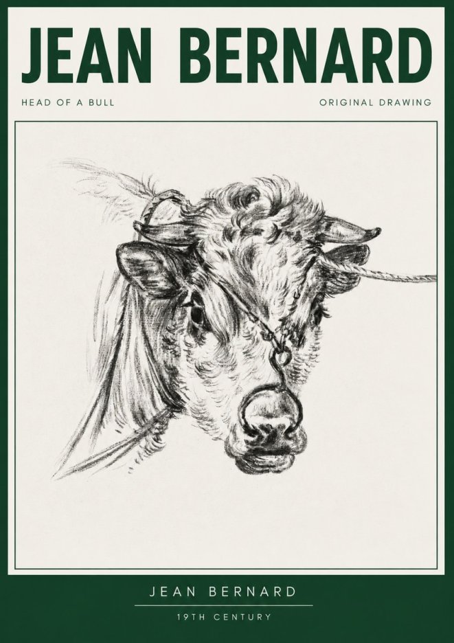 Jean Bernard Head of a Bull No3 - Plakát