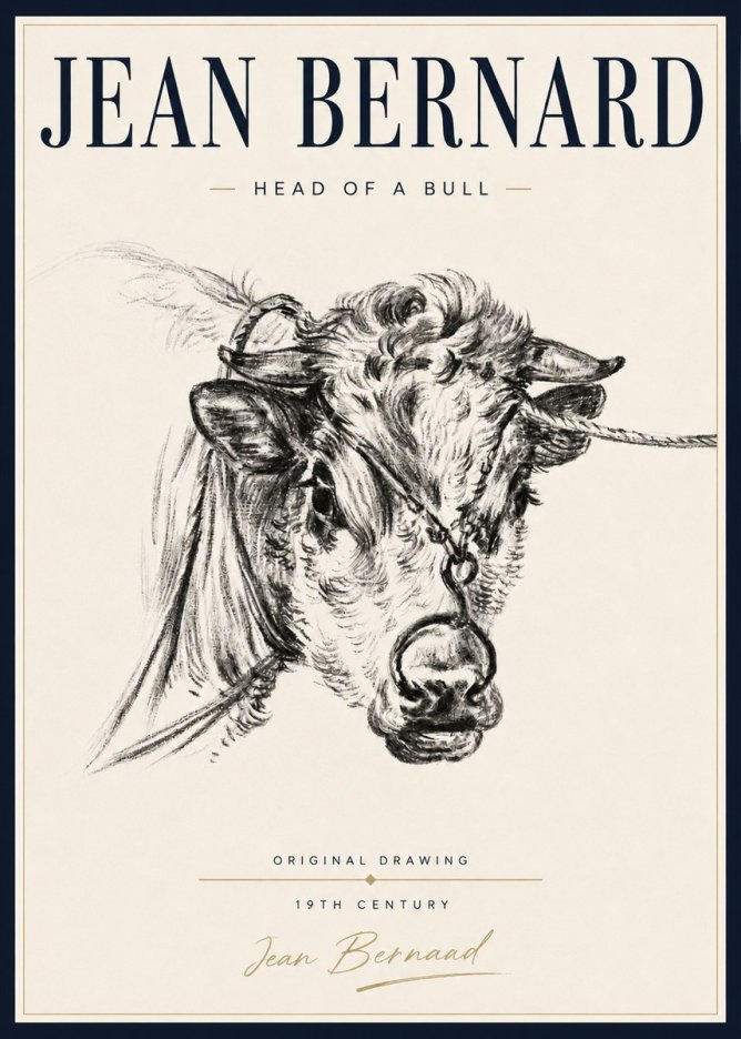 Jean Bernard Head of a Bull No5 - Plakát