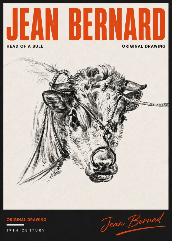 Jean Bernard Head of a Bull No6 - Plakát