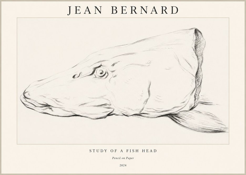 Jean Bernard Study of a Fish Head No1 - Plakát