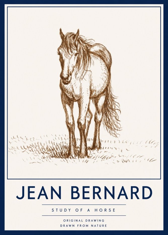 Jean Bernard Study of a Horse XV No4 - Plakát