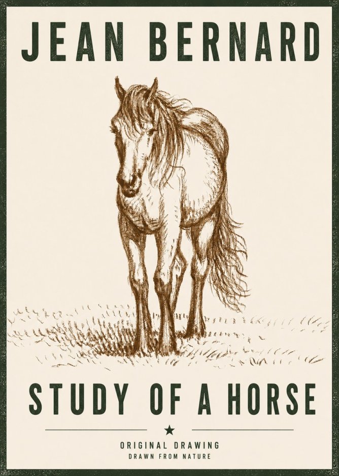Jean Bernard Study of a Horse XV No6 - Plakát