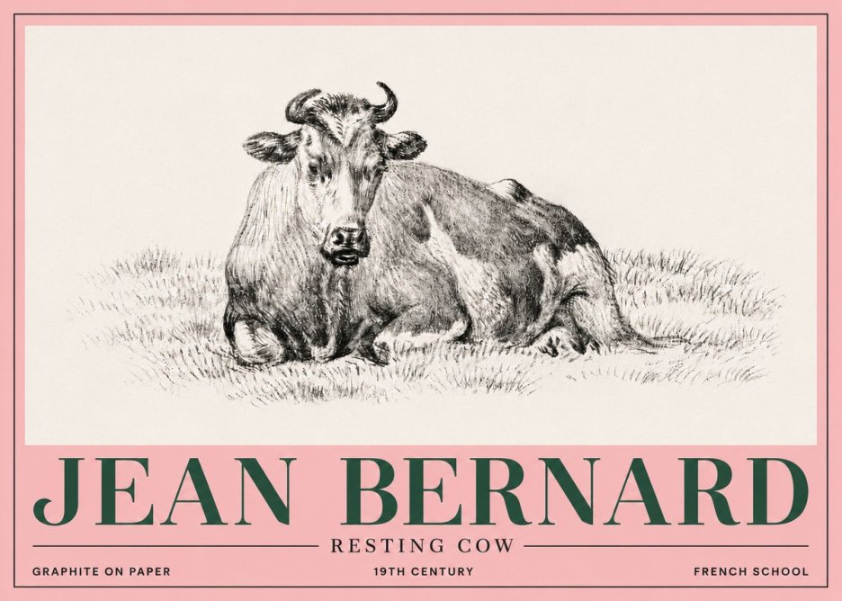Jean Bernard Resting Cow V No5 - Plakát