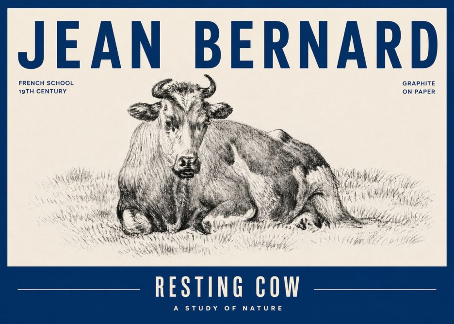 Jean Bernard Resting Cow V No6 - Plakát