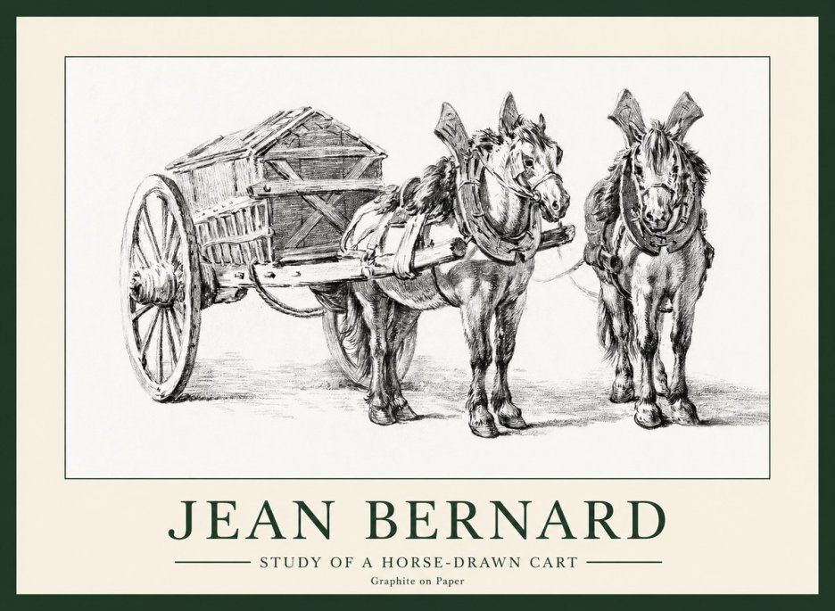 Jean Bernard Horse Team and Cart No2 - Plakát