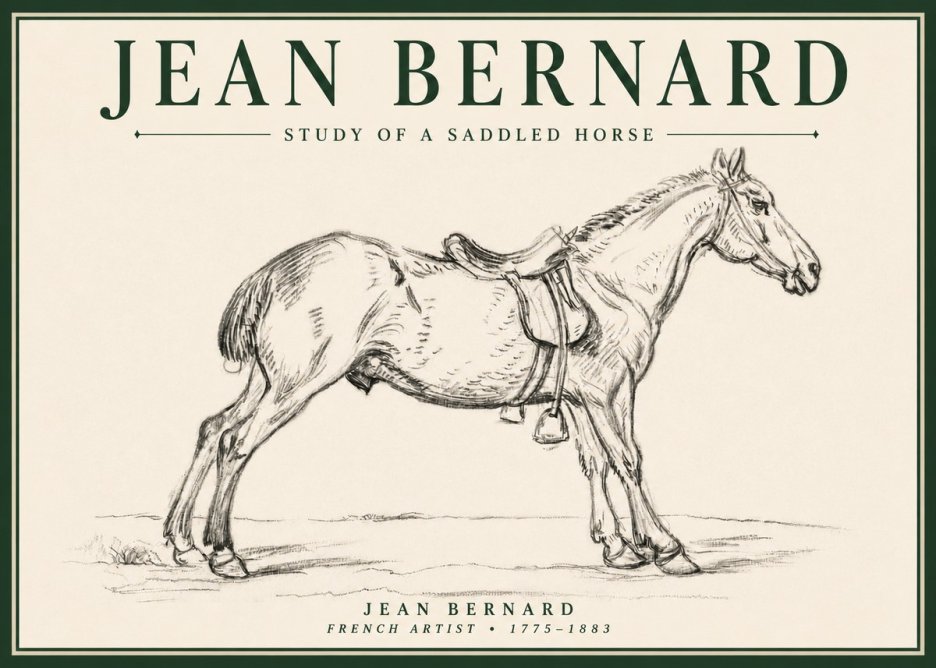 Jean Bernard Study of a Saddled Horse No4 - Plakát