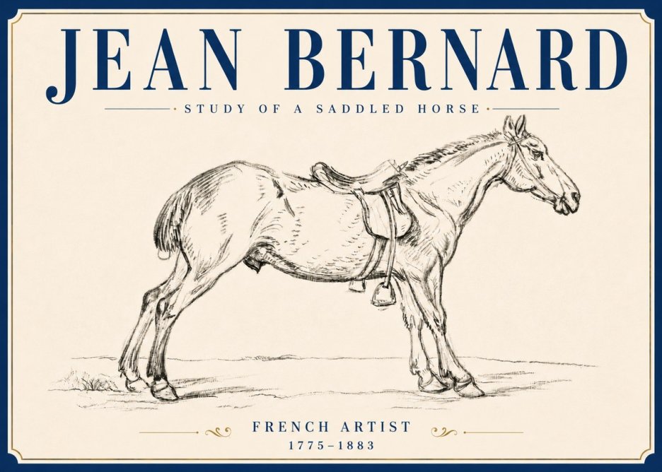 Jean Bernard Study of a Saddled Horse No6 - Plakát