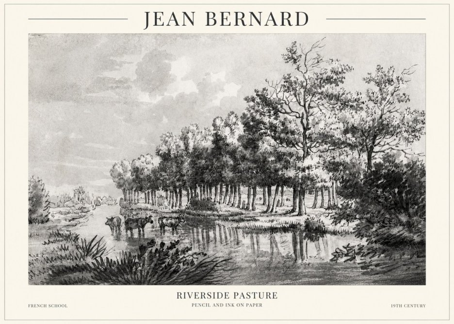 Jean Bernard Riverside Pasture No1 - Plakát