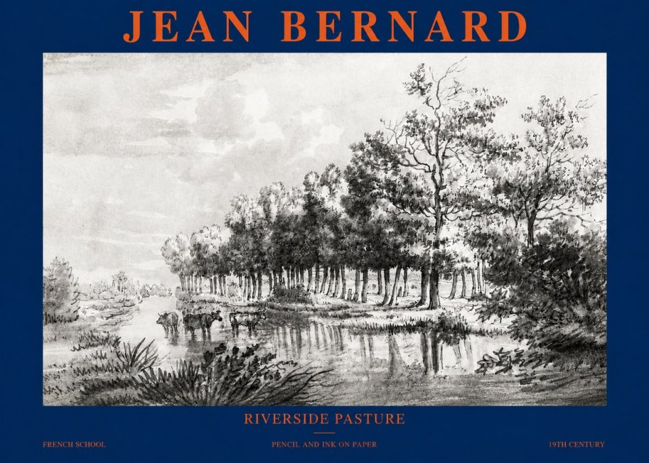 Jean Bernard Riverside Pasture No3 - Plakát