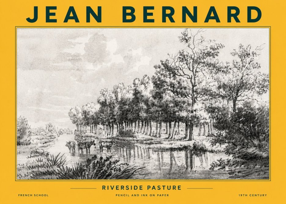 Jean Bernard Riverside Pasture No6 - Plakát