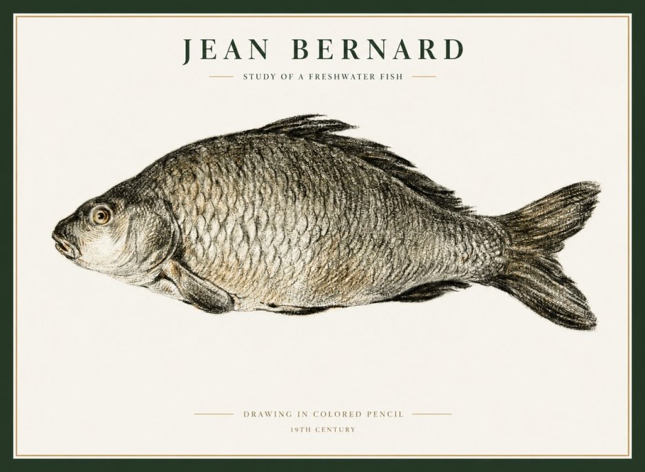Jean Bernard Study of a Freshwater Fish No1 - Plakát