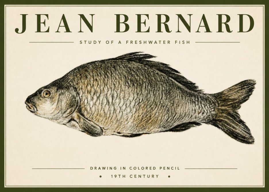 Jean Bernard Study of a Freshwater Fish No4 - Plakát