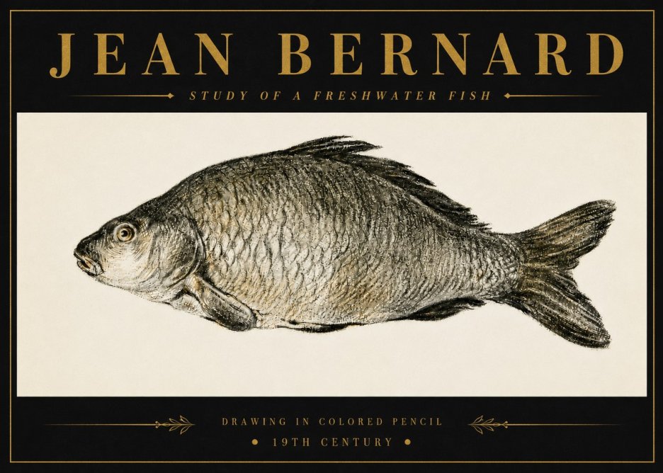 Jean Bernard Study of a Freshwater Fish No6 - Plakát