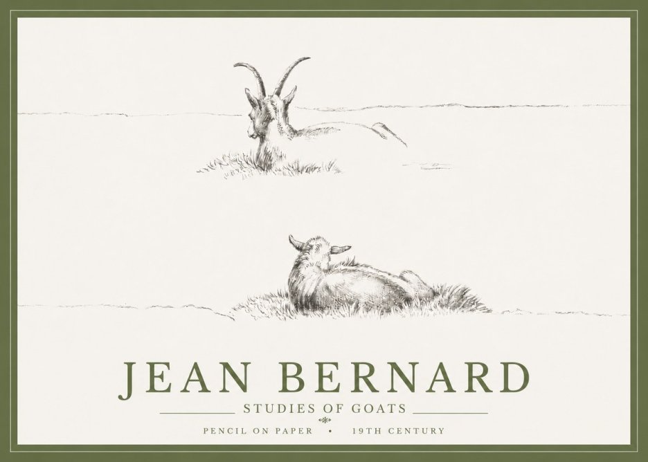 Jean Bernard Two Goats Resting No5 - Plakát