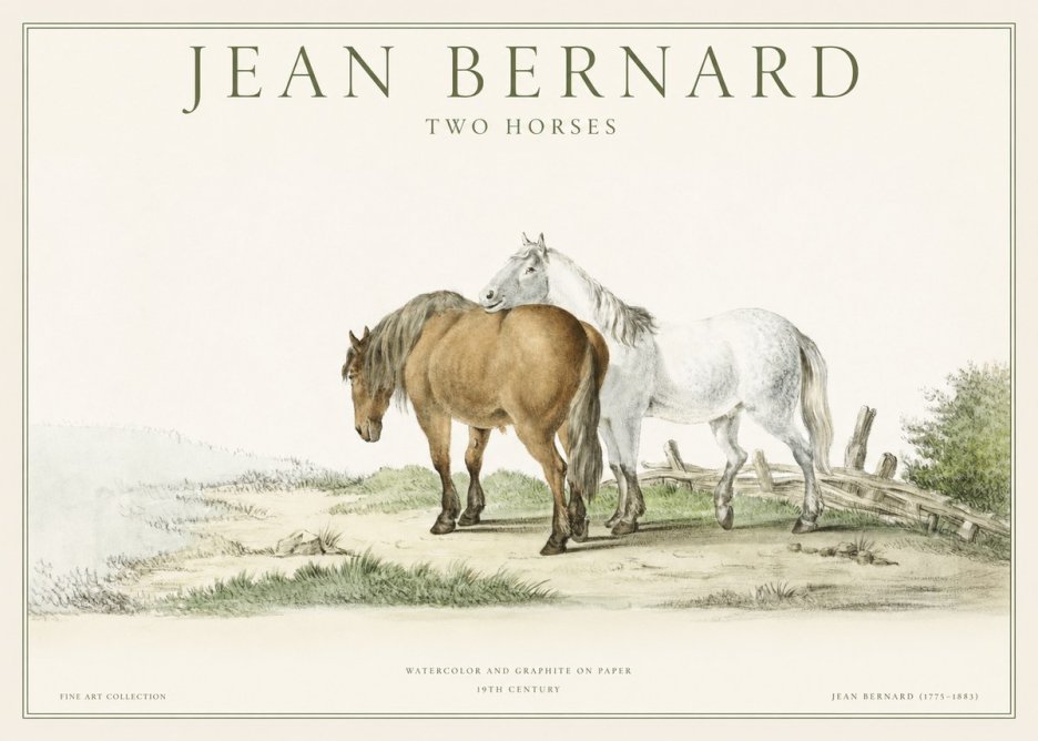 Jean Bernard Two Horses II No1 - Plakát