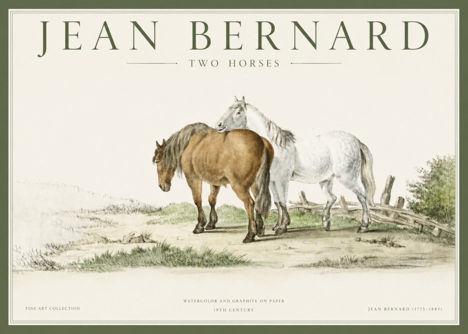 Jean Bernard Two Horses II No3 - Plakát