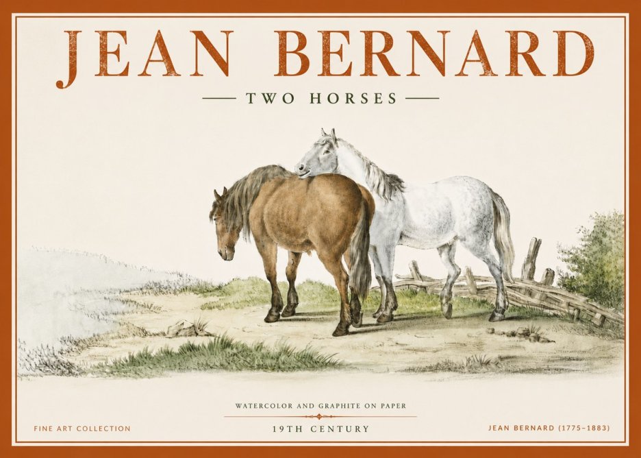 Jean Bernard Two Horses II No5 - Plakát