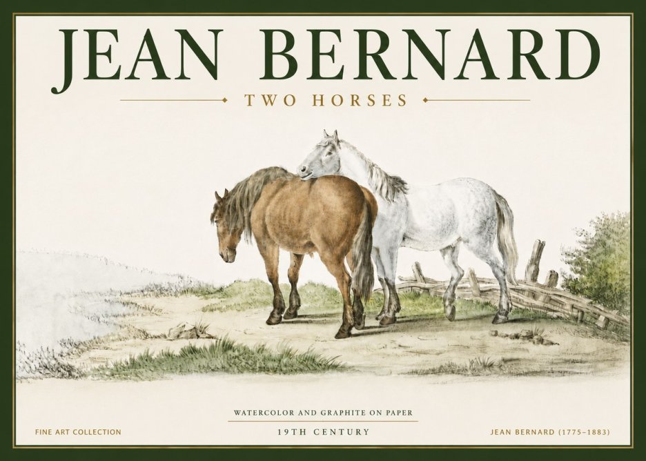 Jean Bernard Two Horses II No6 - Plakát