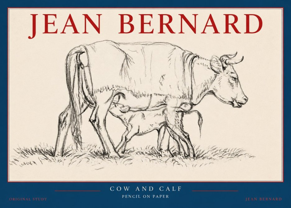 Jean Bernard Cow and Calf II No2 - Plakát