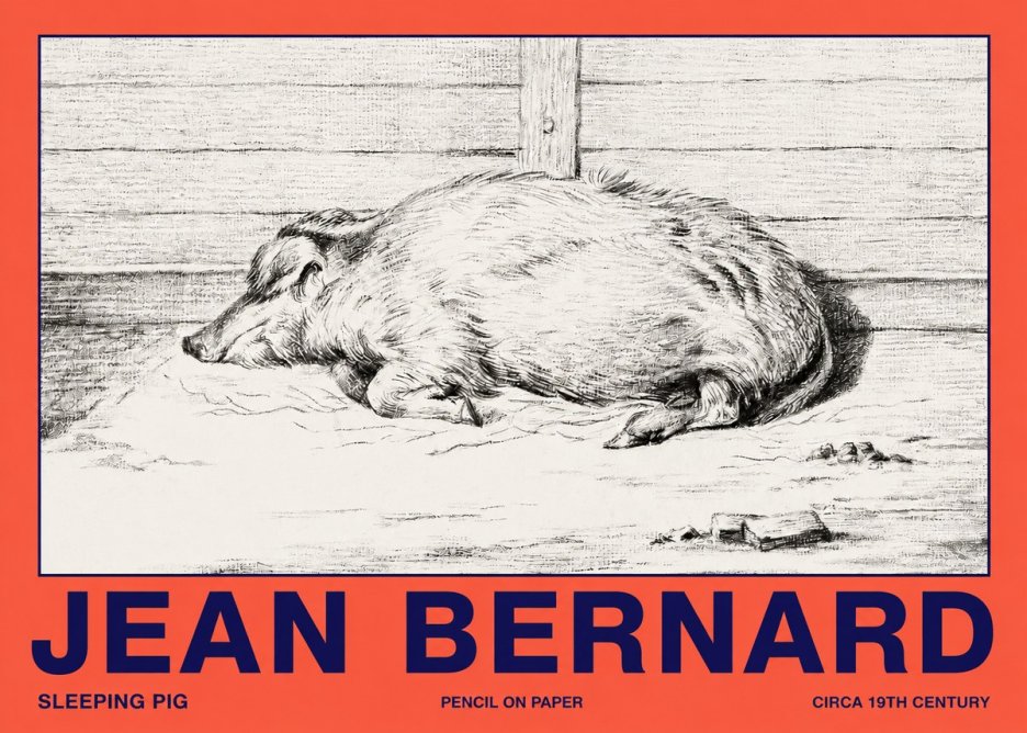 Jean Bernard Sleeping Pig I No2 - Plakát