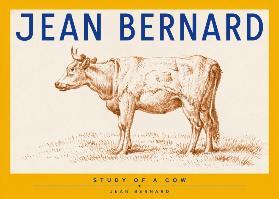Jean Bernard Study of a Cow XIX No2 - Plakát
