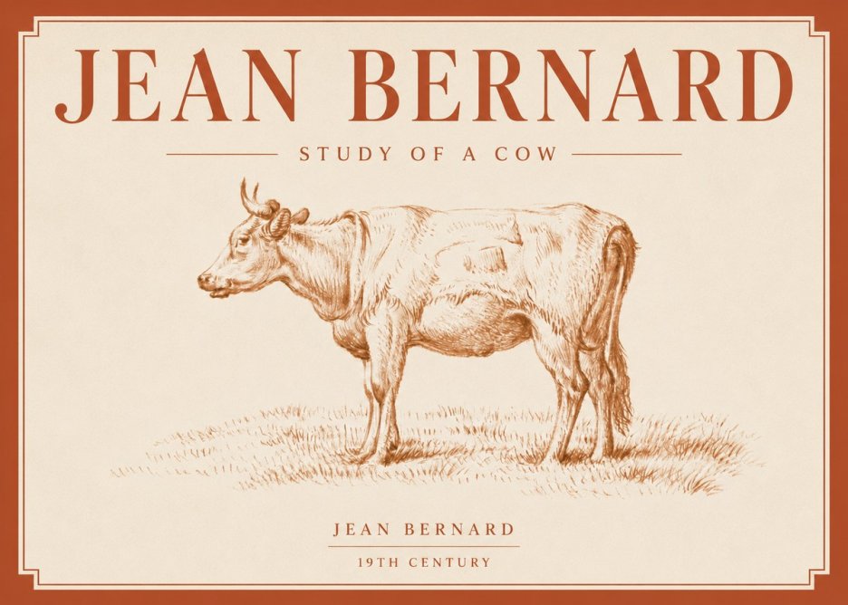 Jean Bernard Study of a Cow XIX No4 - Plakát