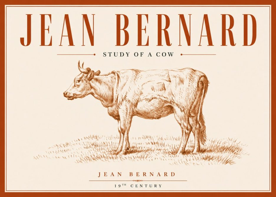 Jean Bernard Study of a Cow XIX No6 - Plakát