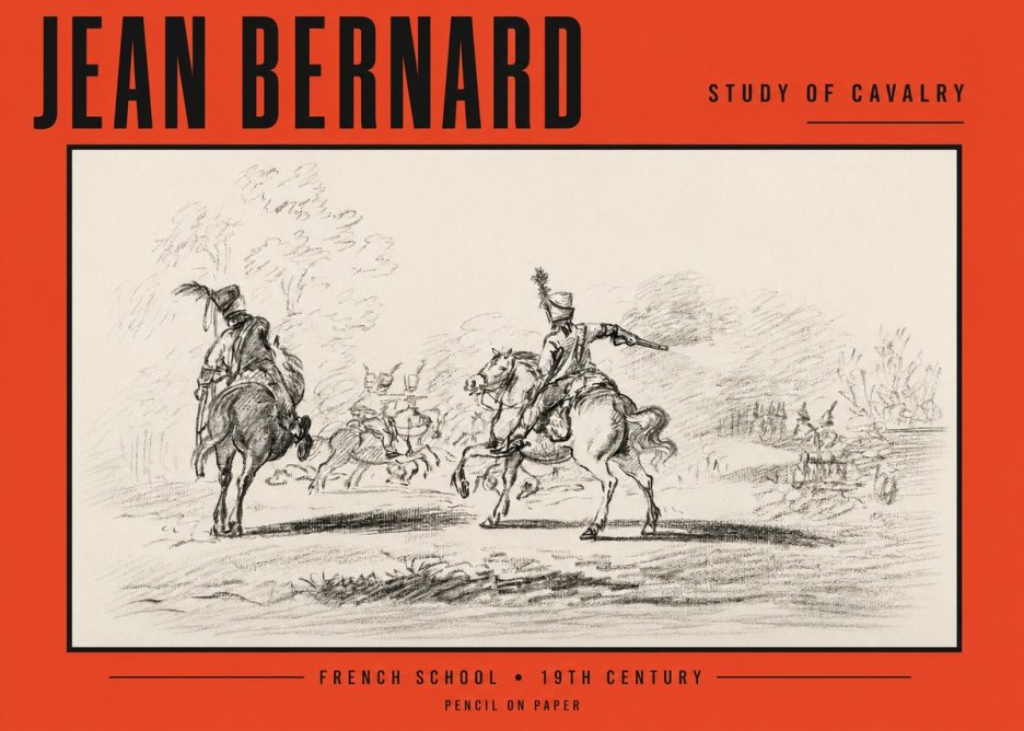 Jean Bernard Study of Cavalry No2 - Plakát