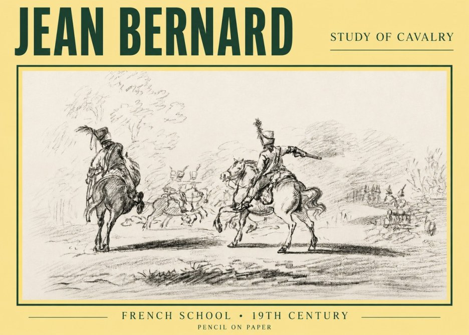 Jean Bernard Study of Cavalry No3 - Plakát