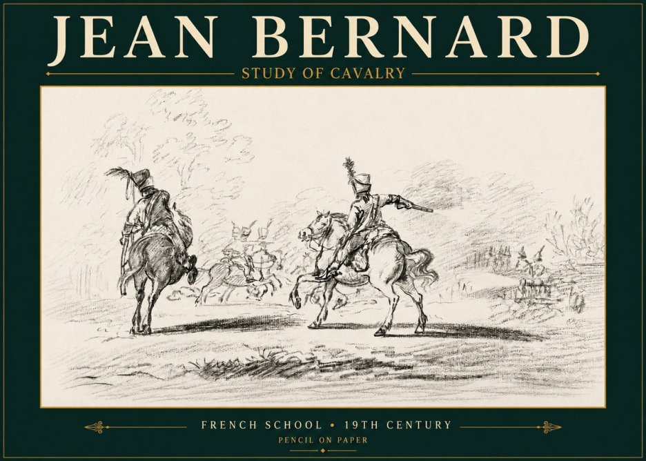 Jean Bernard Study of Cavalry No4 - Plakát
