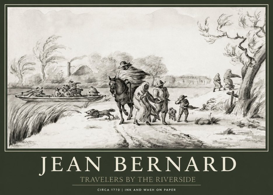 Jean Bernard Travelers by the Riverside No1 - Plakát